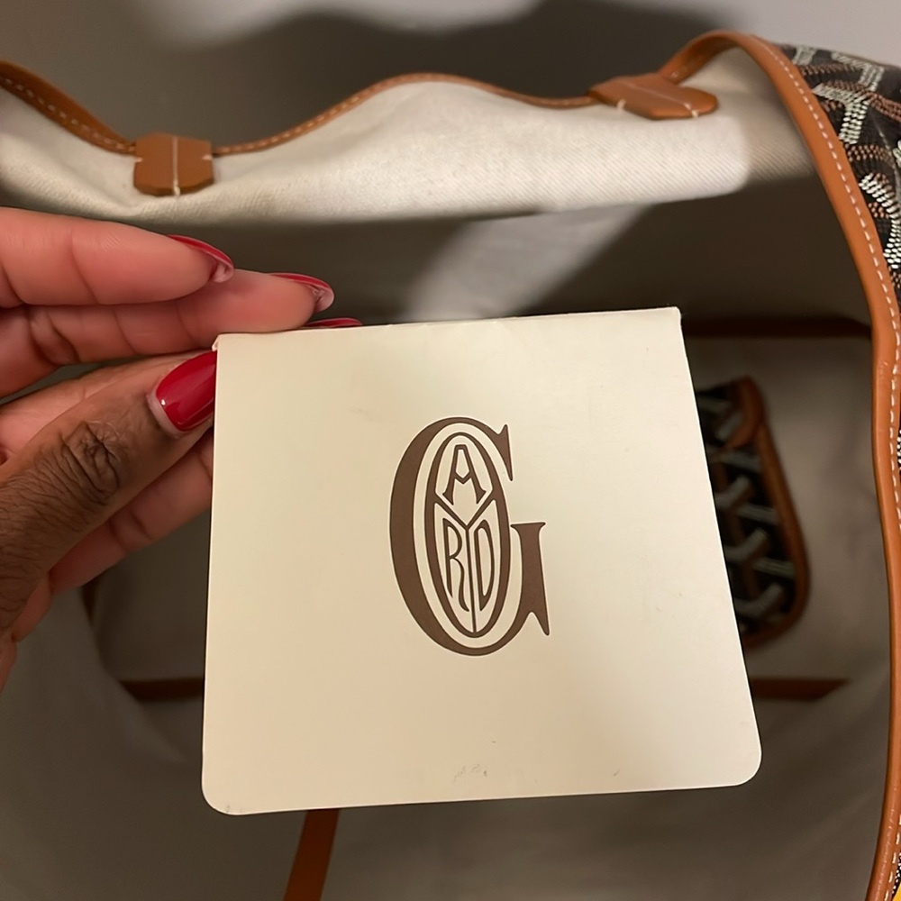 Goyard Brown Chevron Tote with Tan Trim - Picture 7 of 12